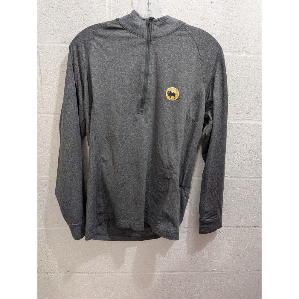 Buffalo Wild Wings BWW Employee Levelwear 1/4 Zip Pullover Gray Shirt Men's Sz L